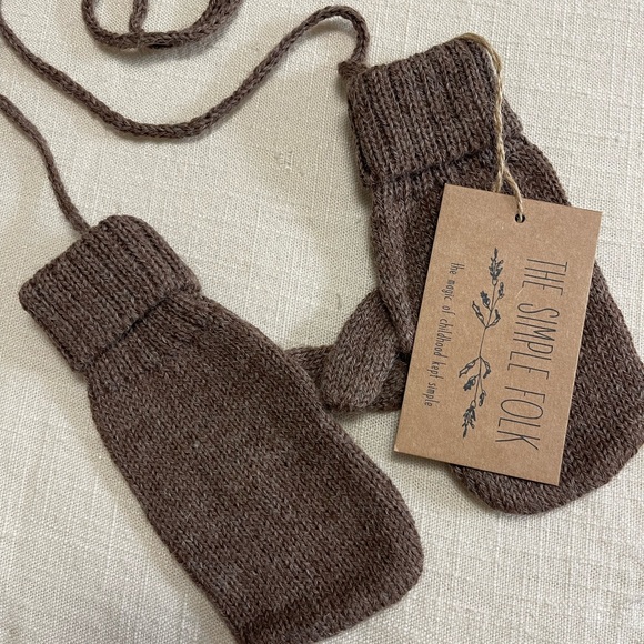 Brown Knit Mittens by The Simple Folk - Picture 1 of 4